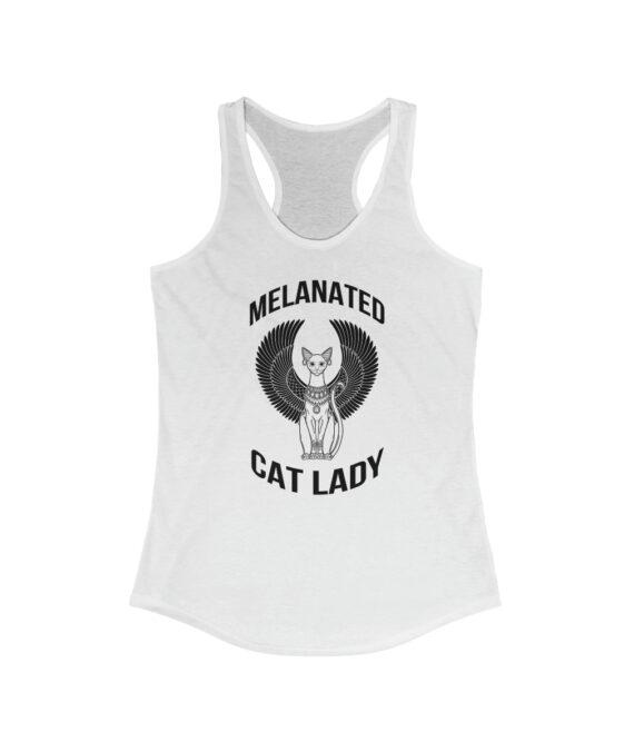 Women’s Cat Lady Racerback Tank Black Design