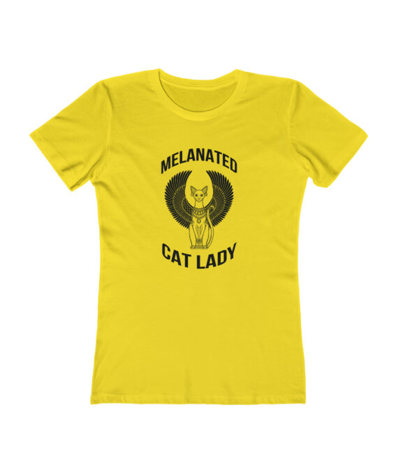 Cat Lady Women’s The Boyfriend Tee Black Design