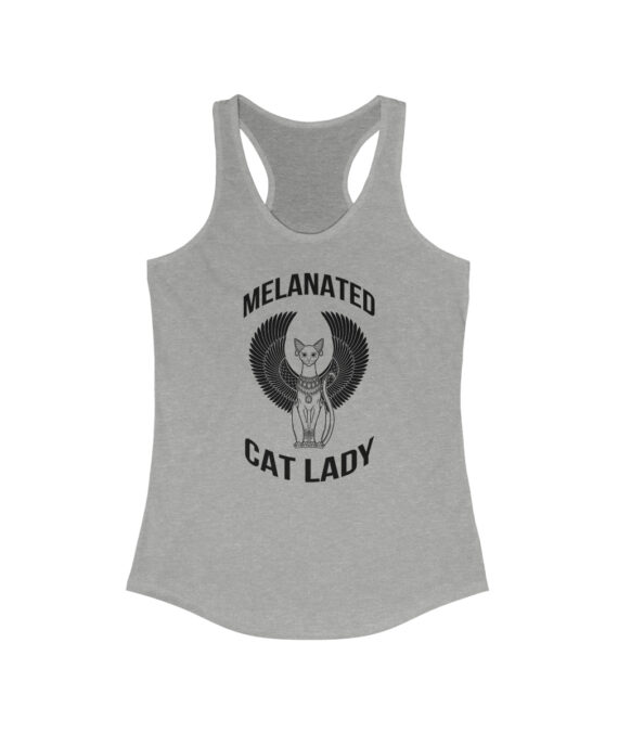 Women’s Cat Lady Racerback Tank Black Design