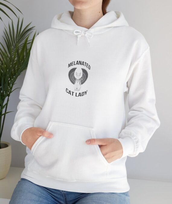 Cat Lady Unisex Heavy Blend™ Hooded Sweatshirt Black Design